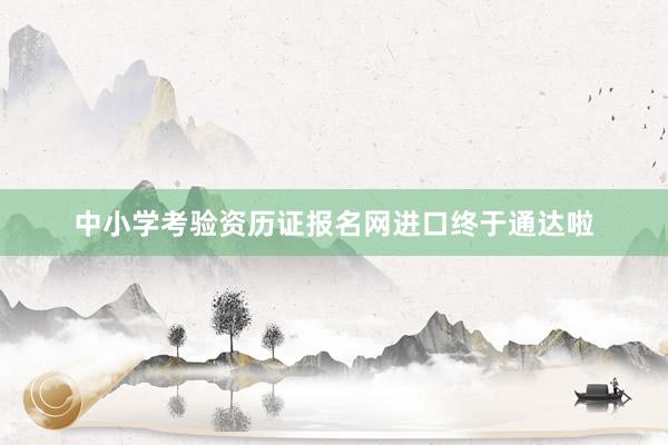 中小学考验资历证报名网进口终于通达啦