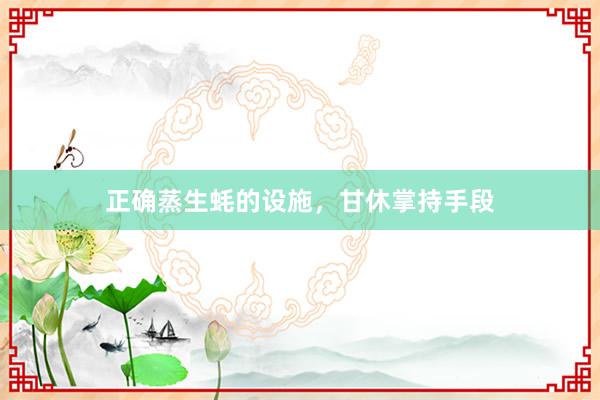 正确蒸生蚝的设施，甘休掌持手段